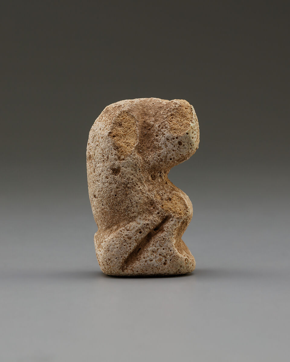 Baboon amulet, Faience