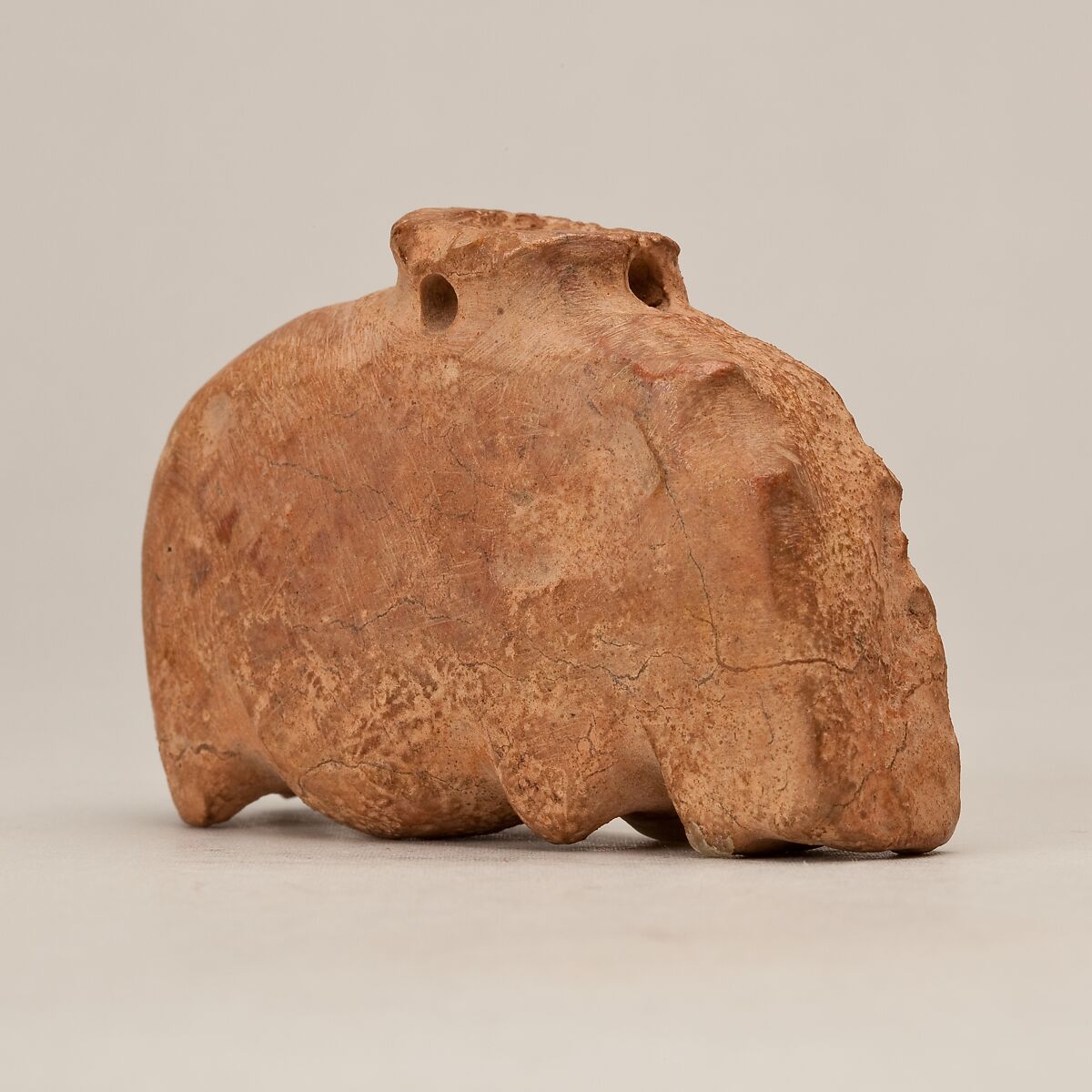 Hippopotamus amulet, Limestone 