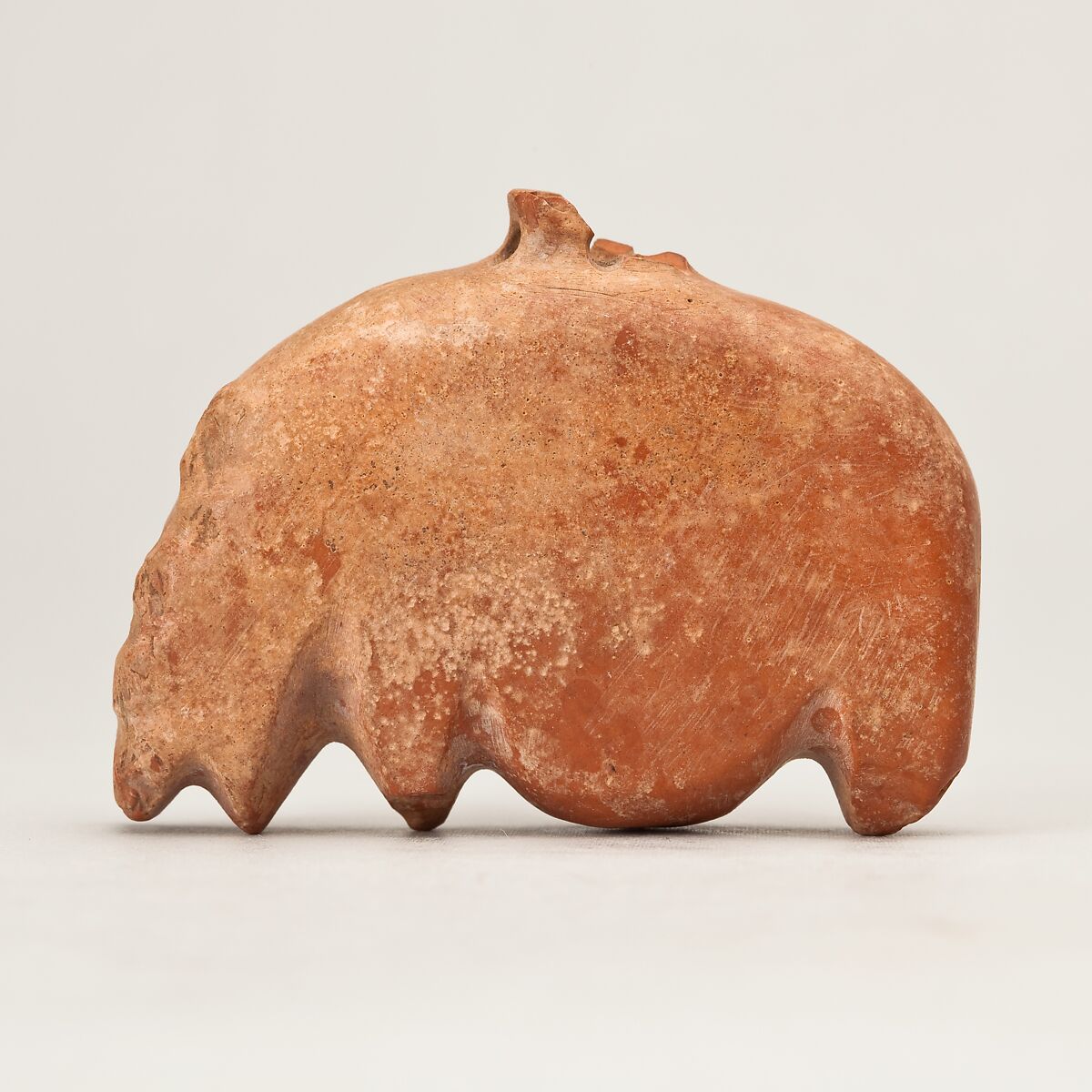 Hippopotamus amulet, Limestone (pink) 