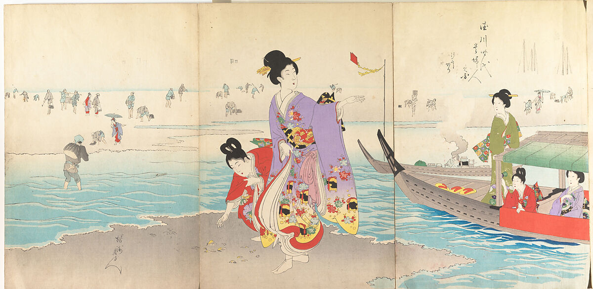 Noblewomen of the Tokugawa Period; Thirty-six Beauties (Sanjuroko kasensoro, Mizuno Toshikata (Japanese, 1866–1908), Album of 72 woodblock prints; ink and color on paper, Japan