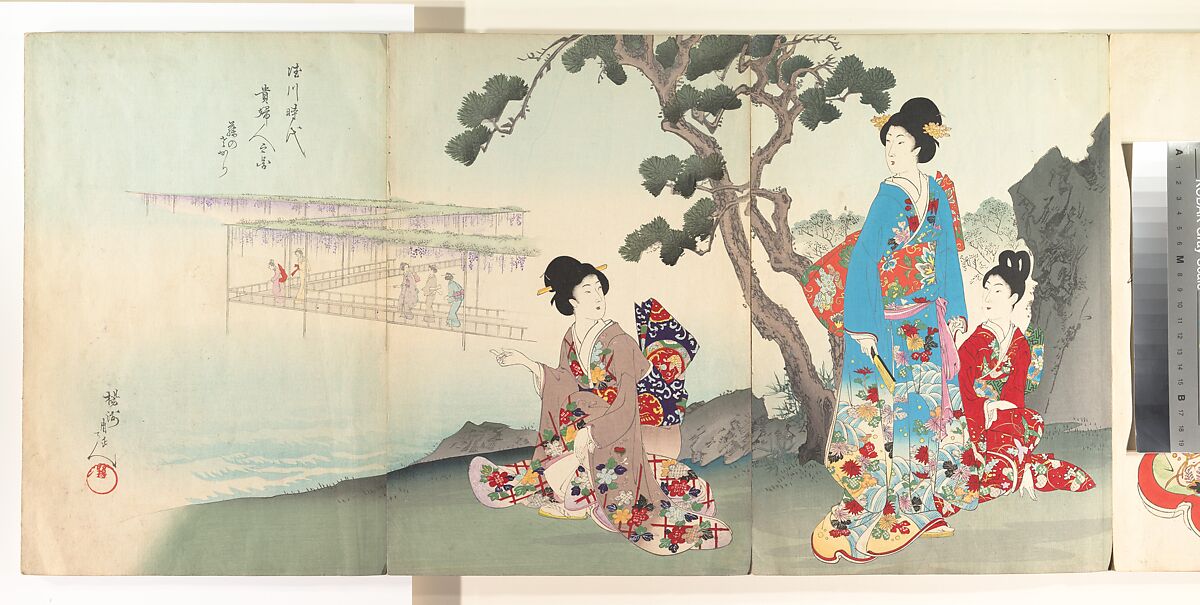 Noblewomen of the Tokugawa Period; Thirty-six Beauties (Sanjuroko kasensoro, Mizuno Toshikata (Japanese, 1866–1908), Album of 72 woodblock prints; ink and color on paper, Japan