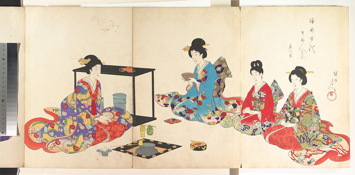 Noblewomen of the Tokugawa Period; Thirty-six Beauties (Sanjuroko kasensoro, Mizuno Toshikata (Japanese, 1866–1908), Album of 72 woodblock prints; ink and color on paper, Japan
