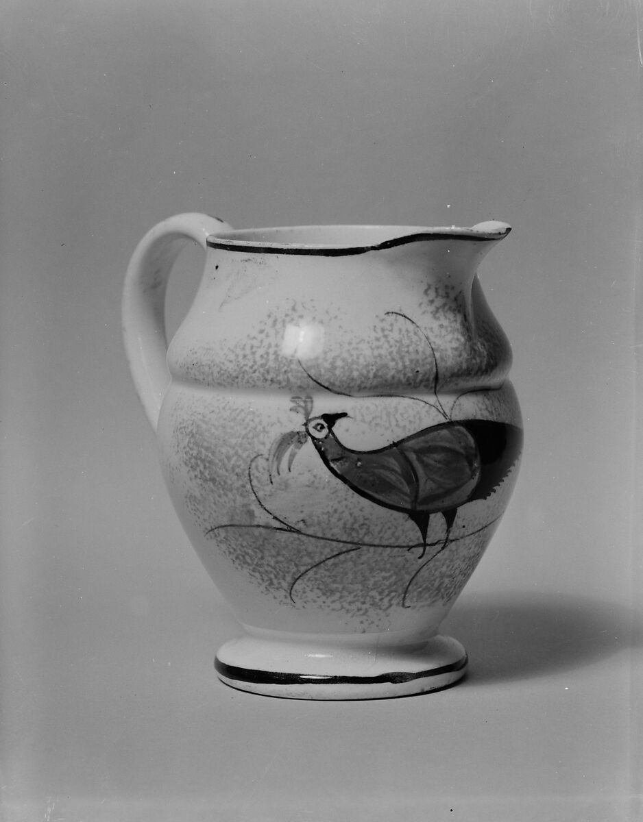 Pitcher, Earthenware, spatterware, British (American market) 