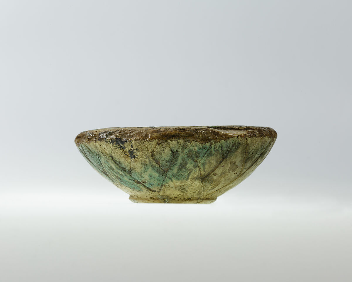 Lotus bowl, Glazed travertine (Egyptian alabaster)