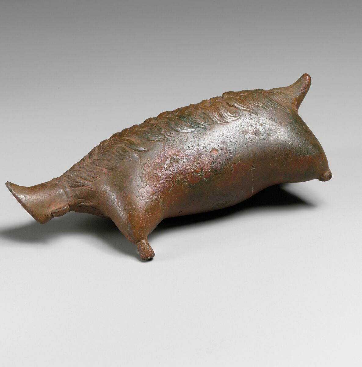Bronze askos (flask) in the form of a goatskin, Bronze 