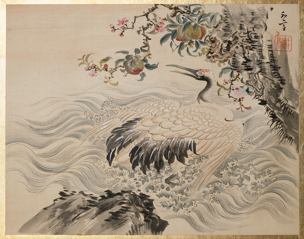 Flowers and Birds, Taki Katei (Japanese, 1830–1901), Album of twelve leaves; ink and color on silk, Japan 