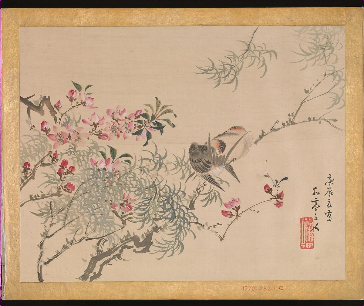 Flowers and Birds, Taki Katei (Japanese, 1830–1901), Album of twelve leaves; ink and color on silk, Japan