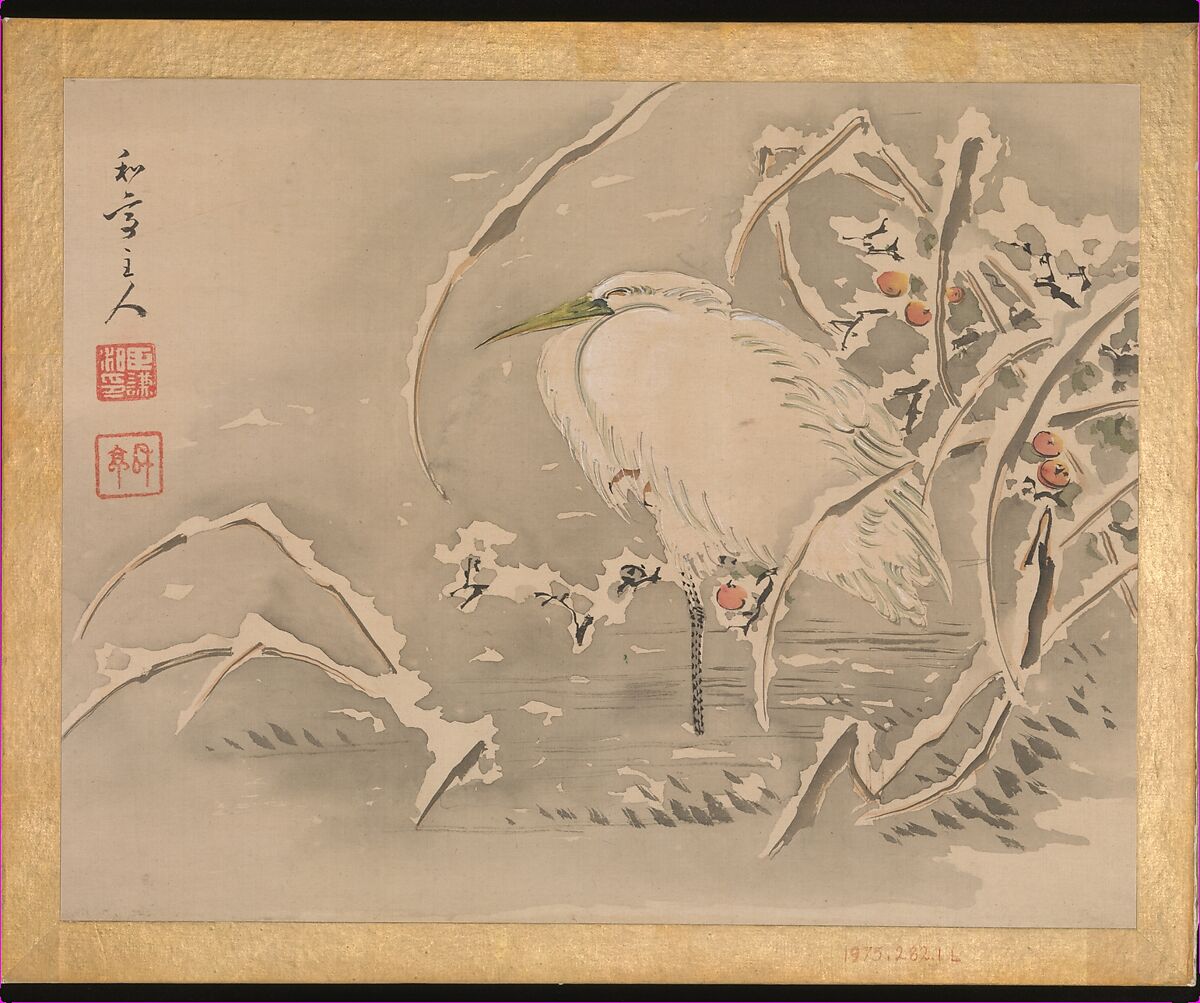 Flowers and Birds, Taki Katei (Japanese, 1830–1901), Album of twelve leaves; ink and color on silk, Japan