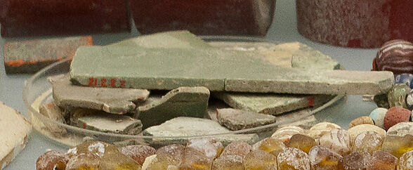 Inlay elements from shrine: revetment/inlay plaques, Glass