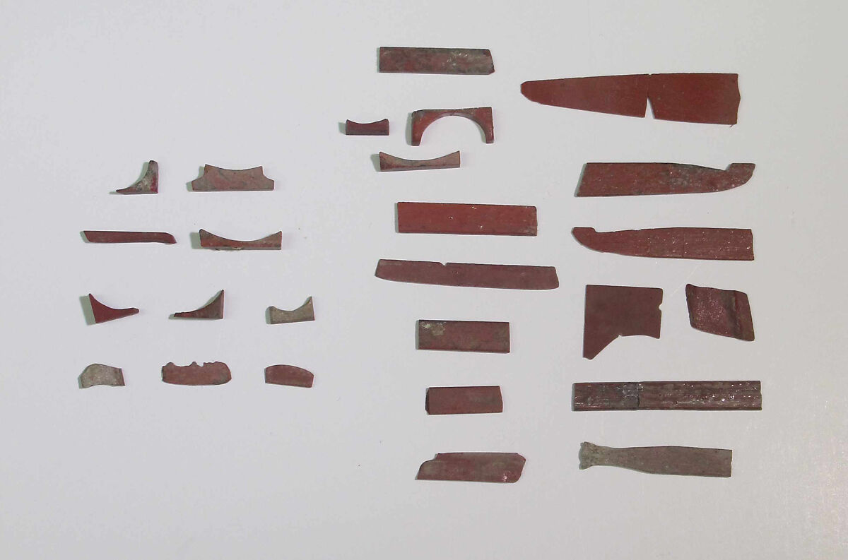 Inlay elements from shrine, Glass 