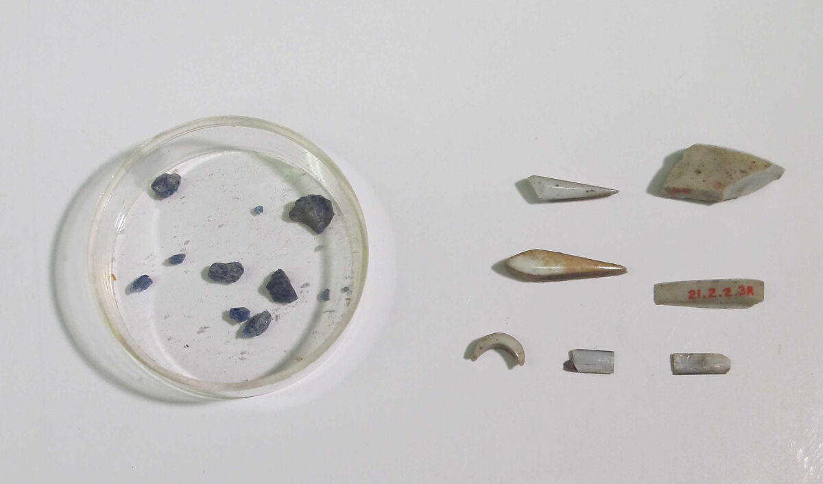 Inlay elements from shrine, Glass 