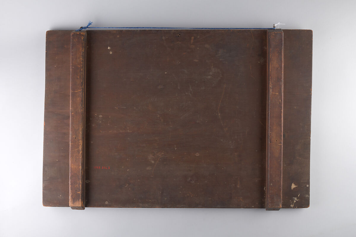 Kusunoki Masashige Bidding Farewell to His Son Masatsura, Ink and color on cryptomeria (sugi) wood, Japan