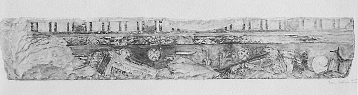 Relief Fragment, Pyramid Temple of Amenemhat I, Grace A. Luther, Tempera on paper