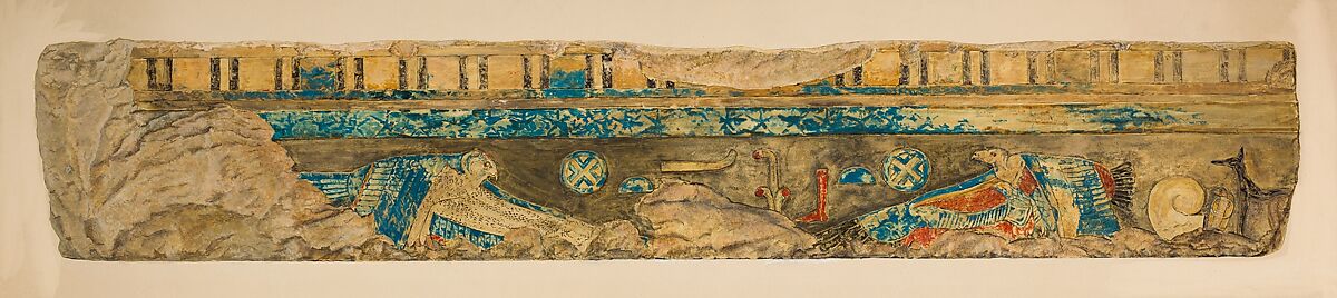 Relief Fragment, Pyramid Temple of Amenemhat I, Grace A. Luther, Tempera on paper 