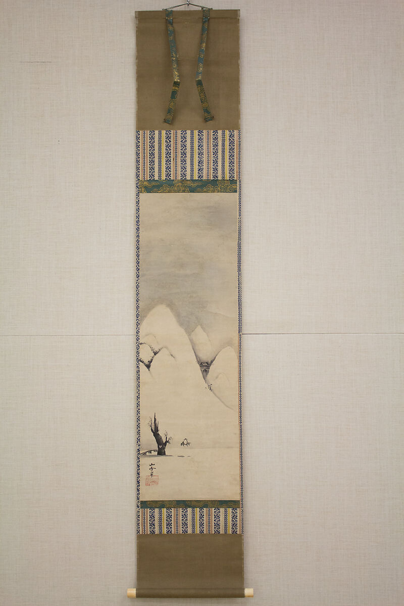 Winter Landscape, Kano Sansetsu 狩野山雪 (Japanese, 1590–1651), Hanging scroll; ink on paper, Japan