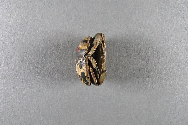 Scarab of Sheshonq I, Steatite, traces of green glaze