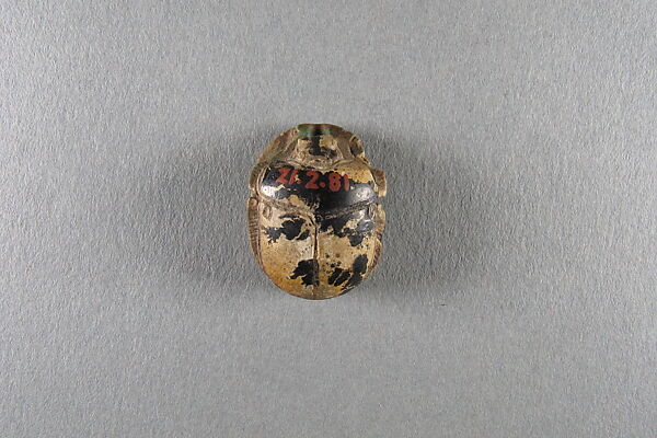 Scarab of Sheshonq I, Steatite, traces of green glaze