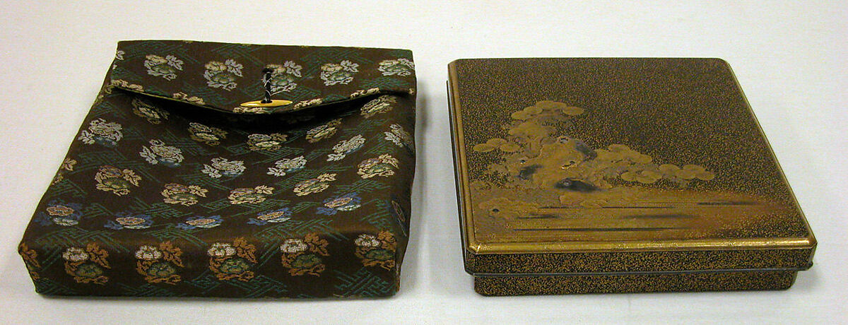 Writing Box, Black lacquer with sprinkled gold and silver (maki-e) on wood, Japan