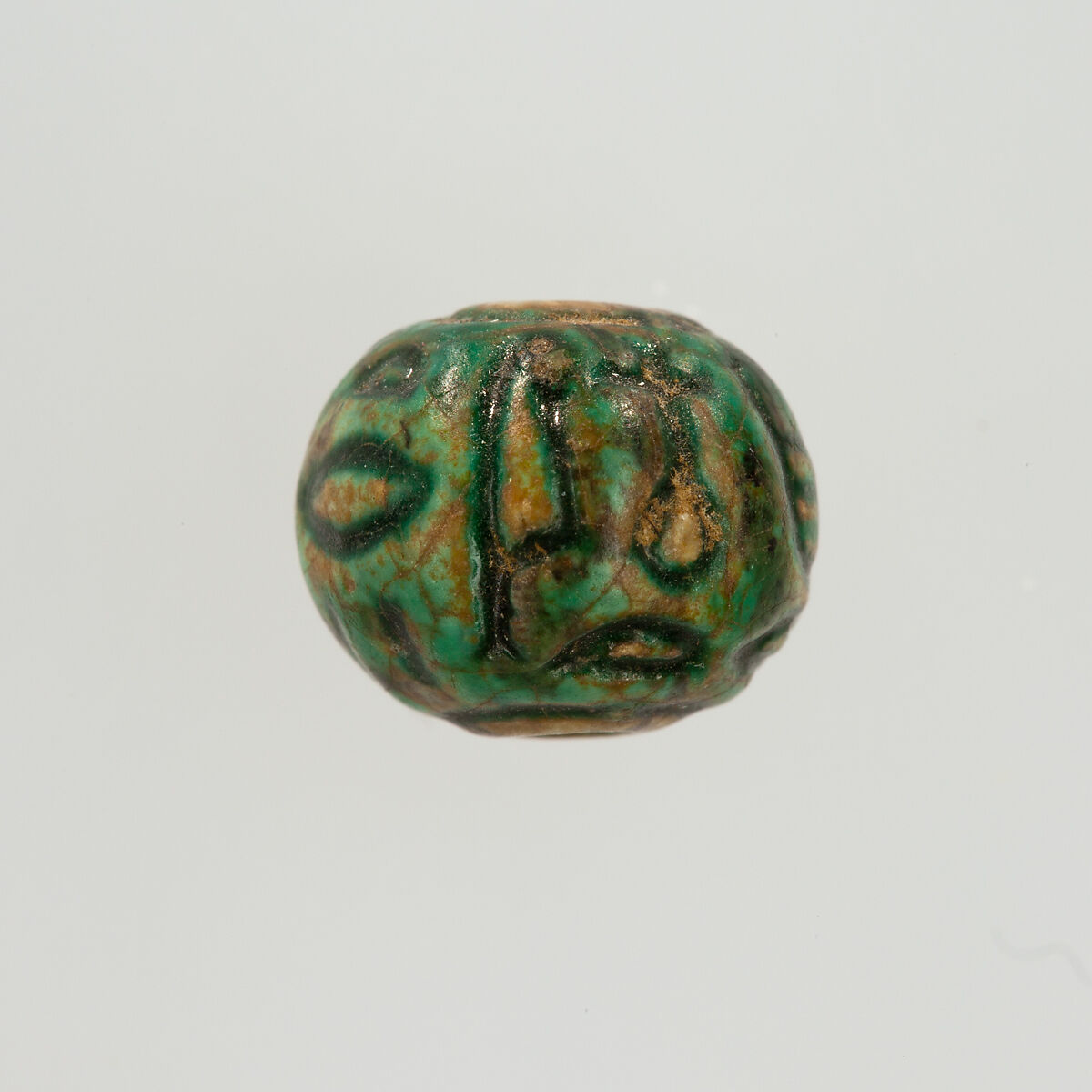 Bead Inscribed for the God's Wife Nefertari, Steatite, glazed 