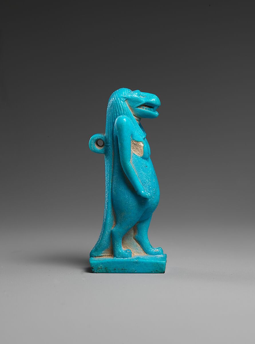 Taweret amulet, Faience