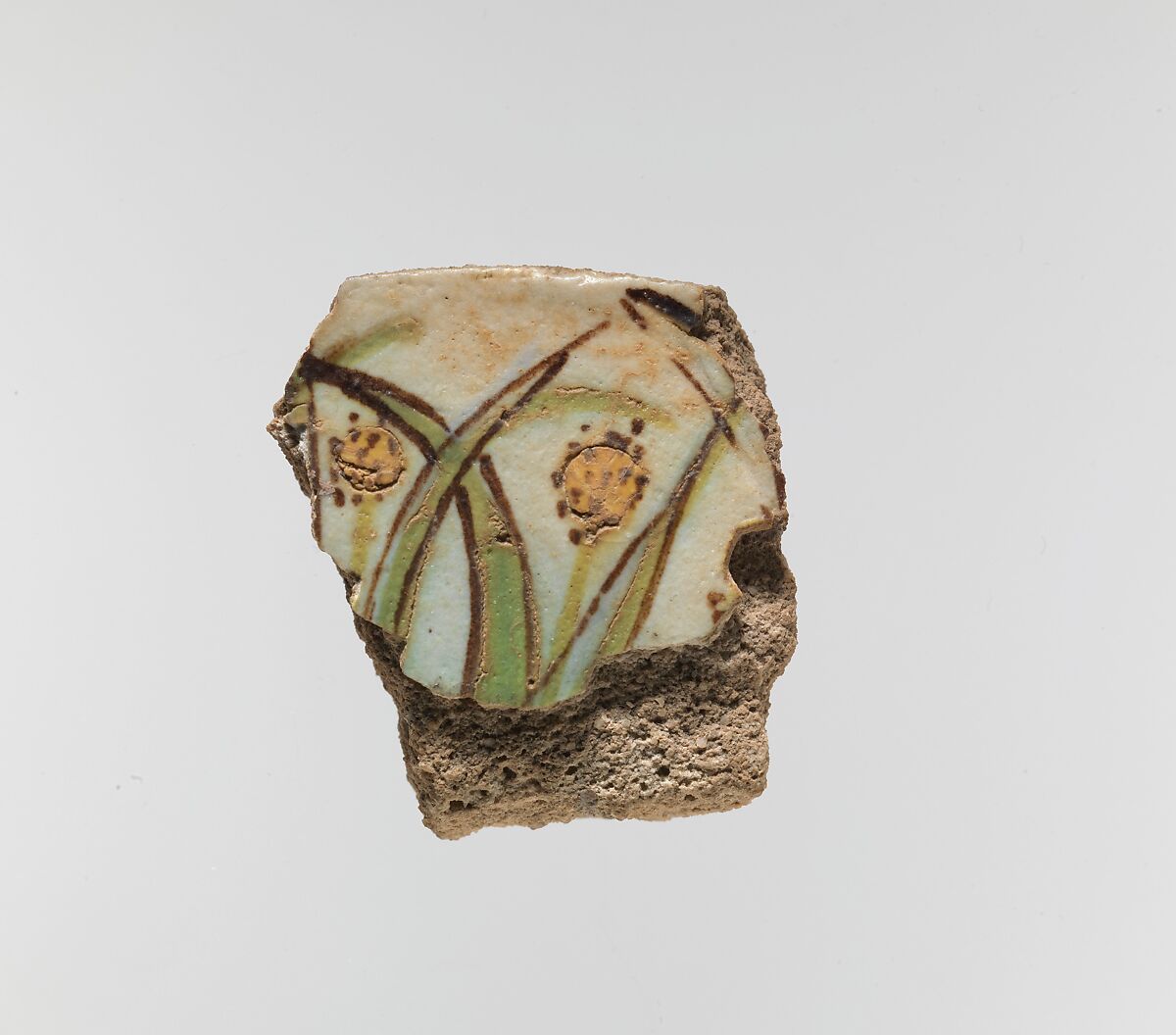 Tile from marsh scene, Polychrome faience 