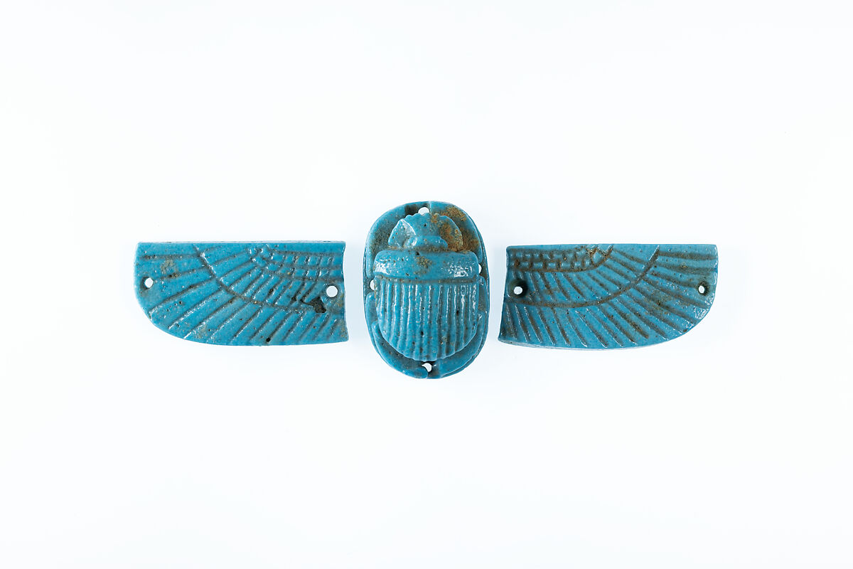 Winged Scarab, Faience 