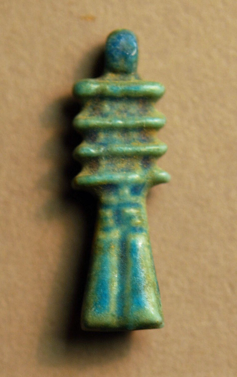 Djed Amulet, Faience 