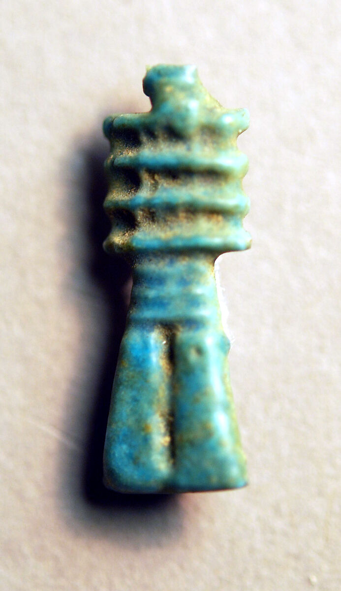 Djed Amulet, Faience 