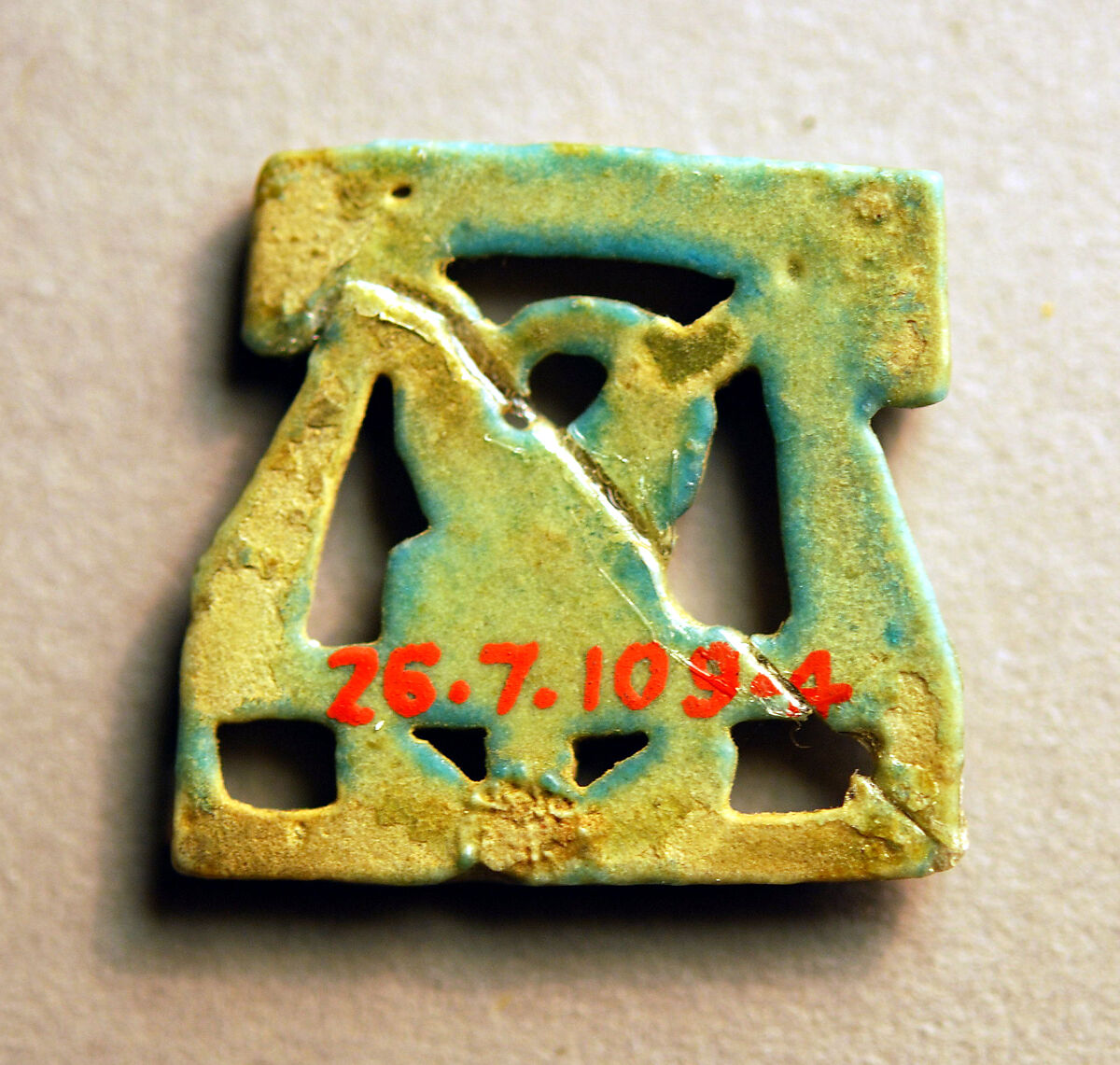 Hieroglyphic Amulet, Faience