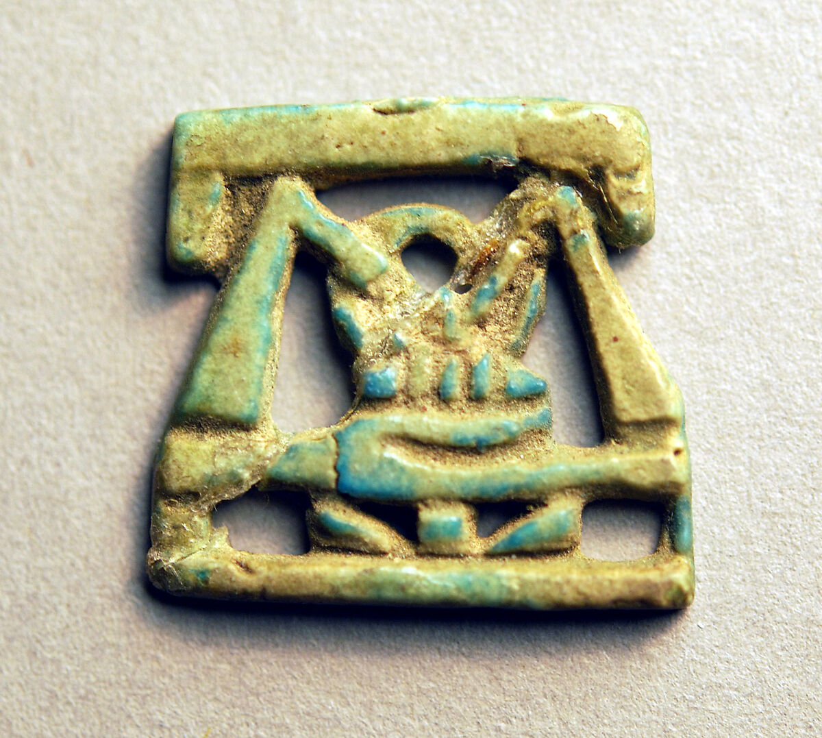 Hieroglyphic Amulet, Faience 