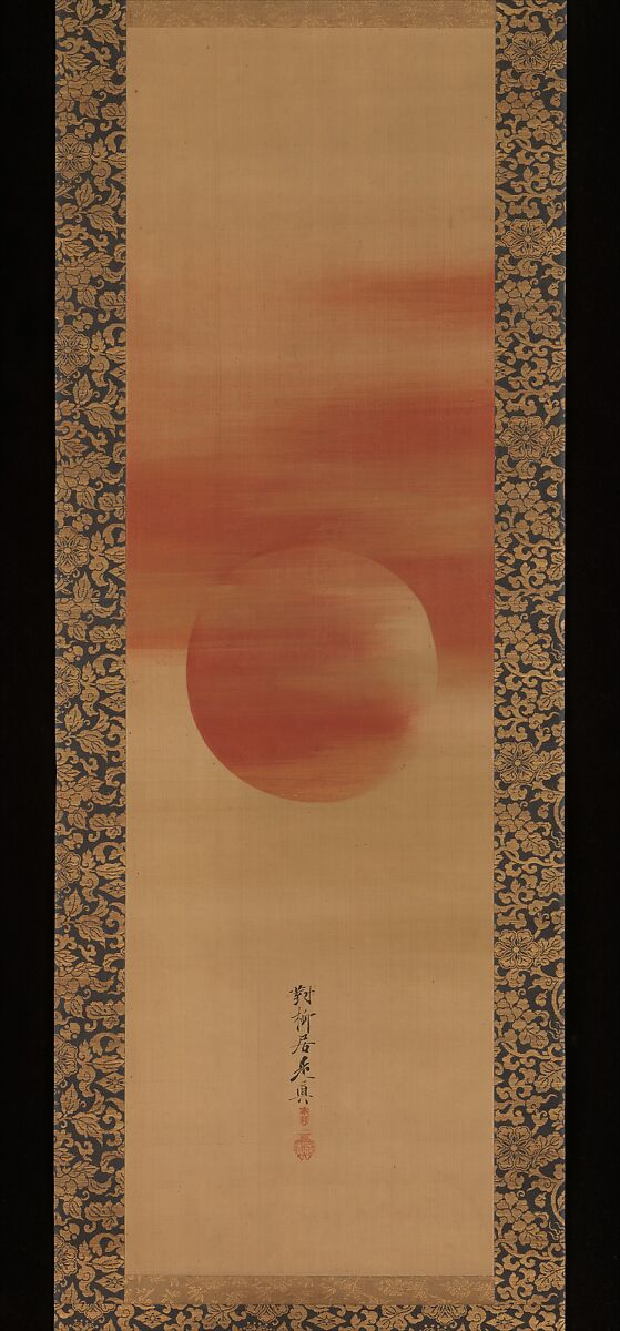 Rising Sun, Shibata Zeshin (Japanese, 1807–1891), Hanging scroll; ink and color on silk, Japan 