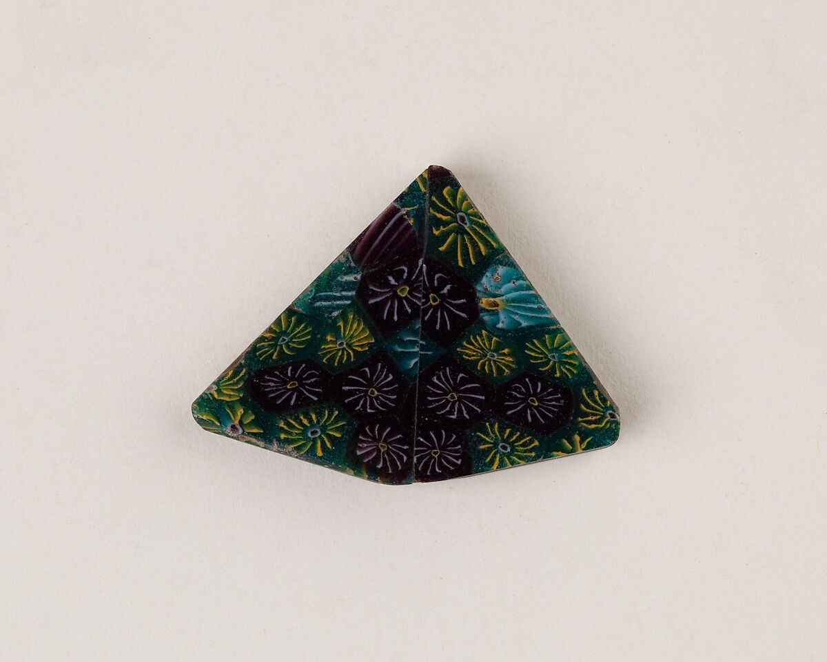 Inlay fragment, millefiori, Polychrome glass 