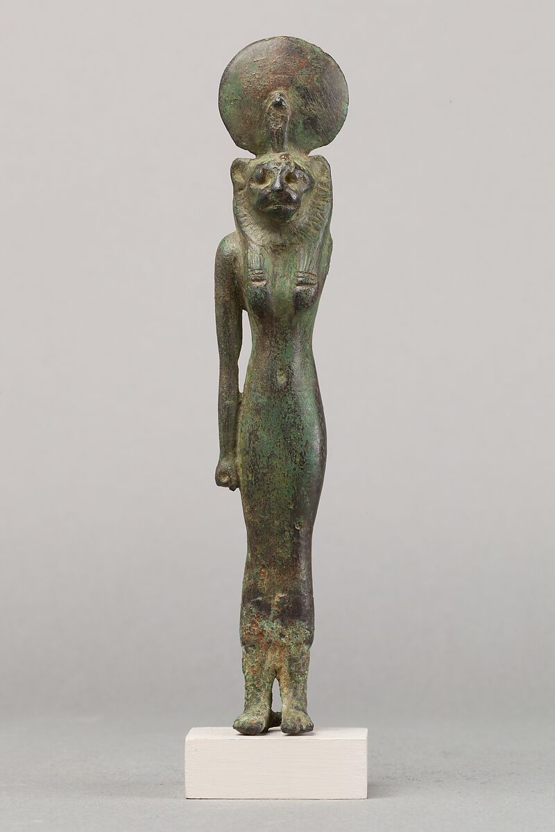 Lion-headed goddess, Cupreous metal