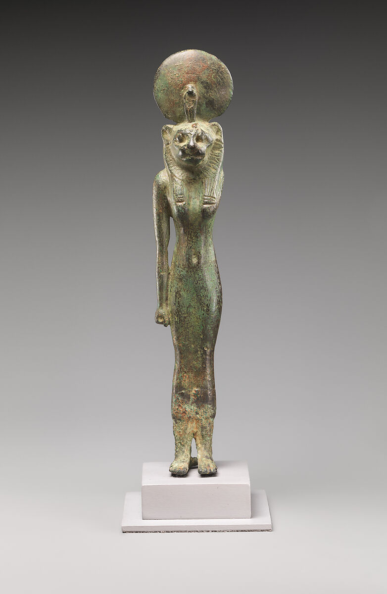 Lion-headed goddess, Cupreous metal 