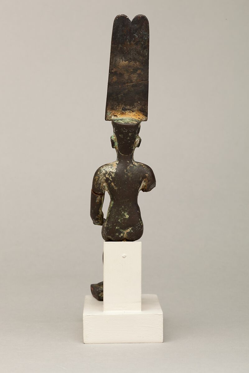 Child god wearing Amonian crown and named Horus of Mednit (Aphroditopolis), Cupreous metal