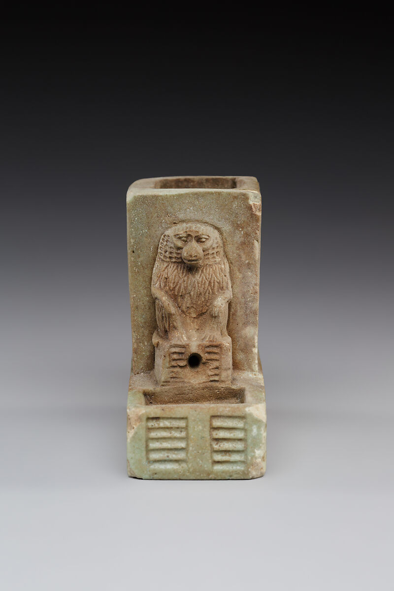 Water Clock Decorated with a Baboon, Faience