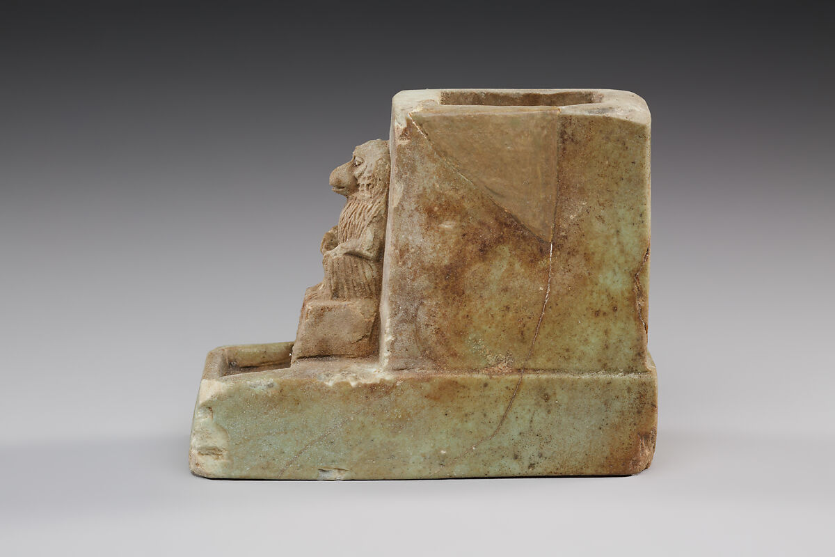 Water Clock Decorated with a Baboon, Faience