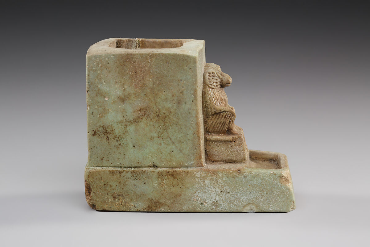 Water Clock Decorated with a Baboon, Faience