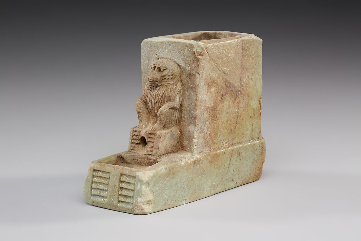 Water Clock Decorated with a Baboon, Faience