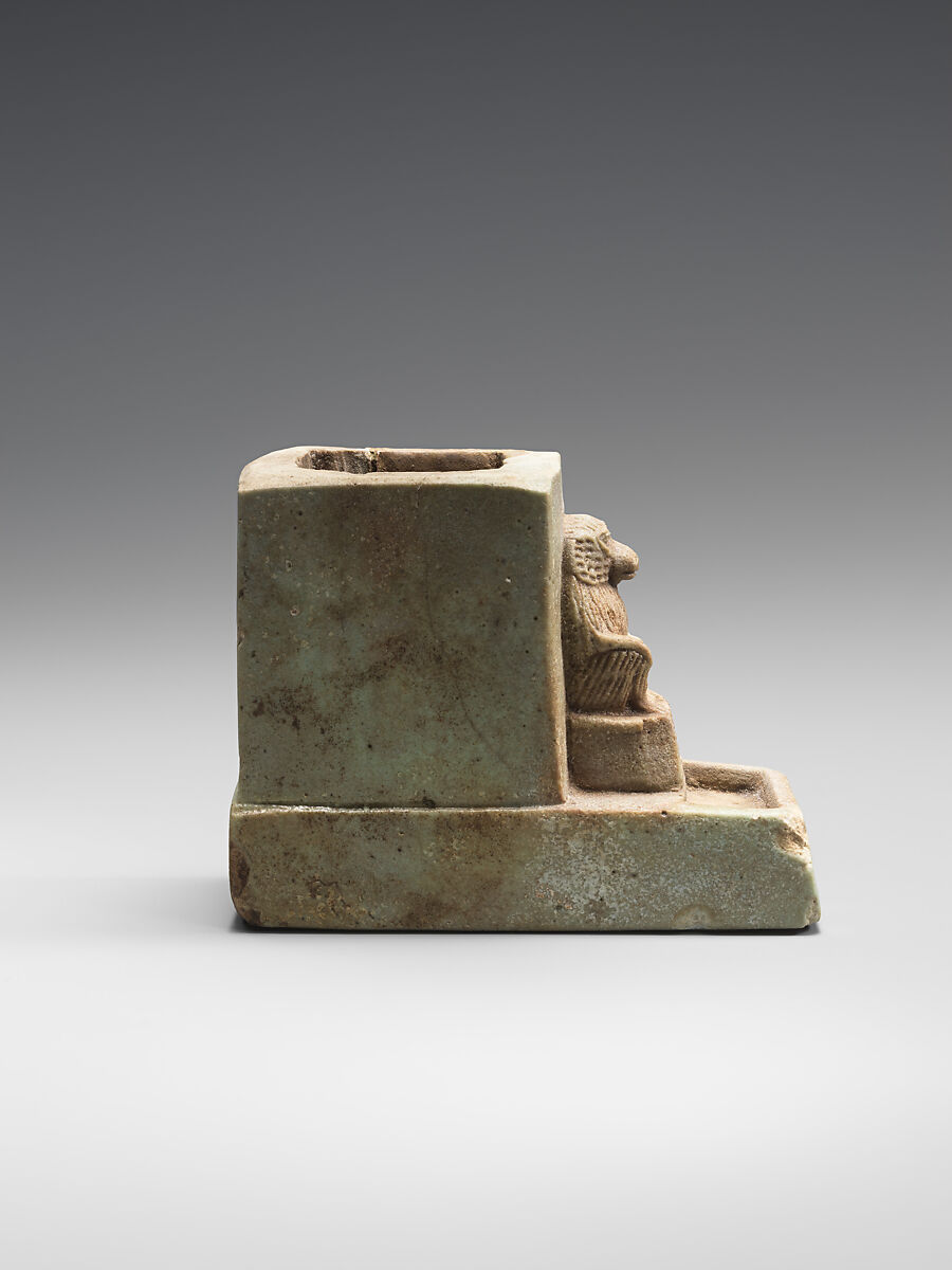 Water Clock Decorated with a Baboon, Faience