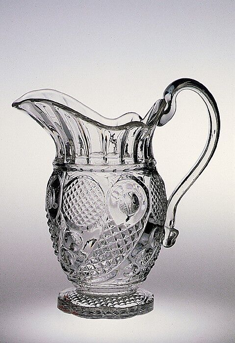 Pitcher, Pressed glass, American 