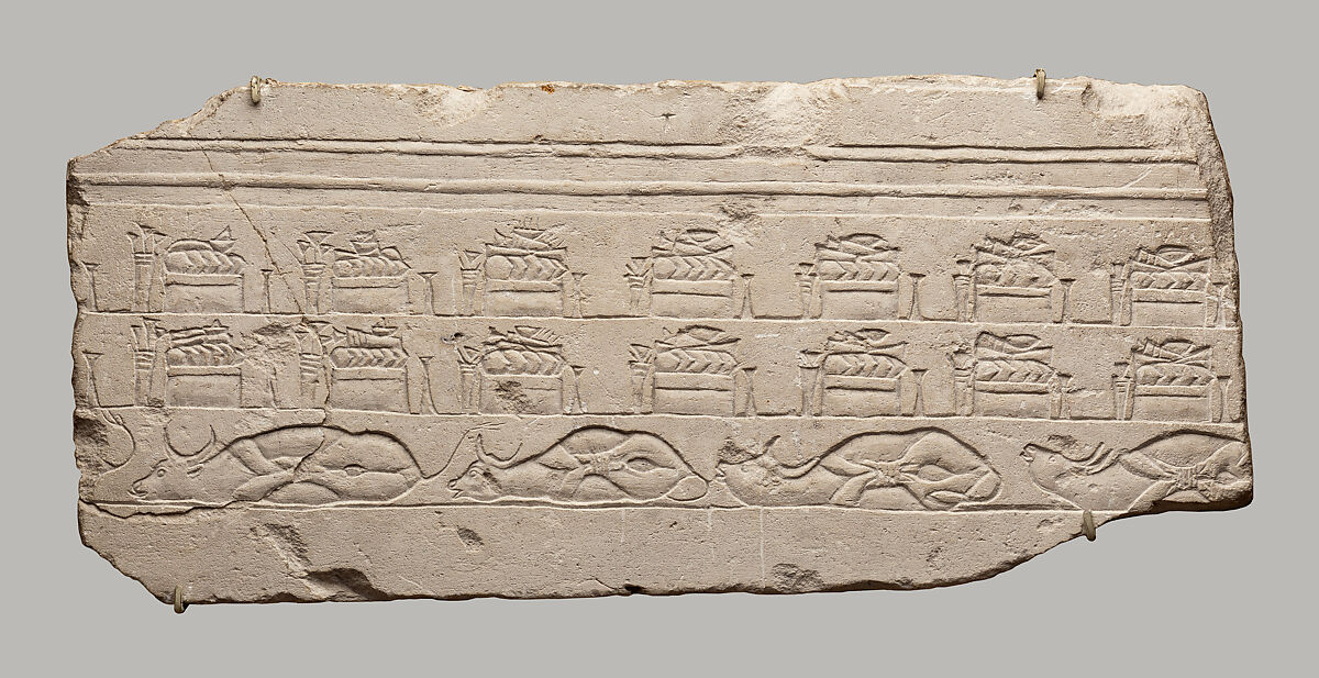 Talatat with Offerings in the Temple New Kingdom, Amarna Period The
