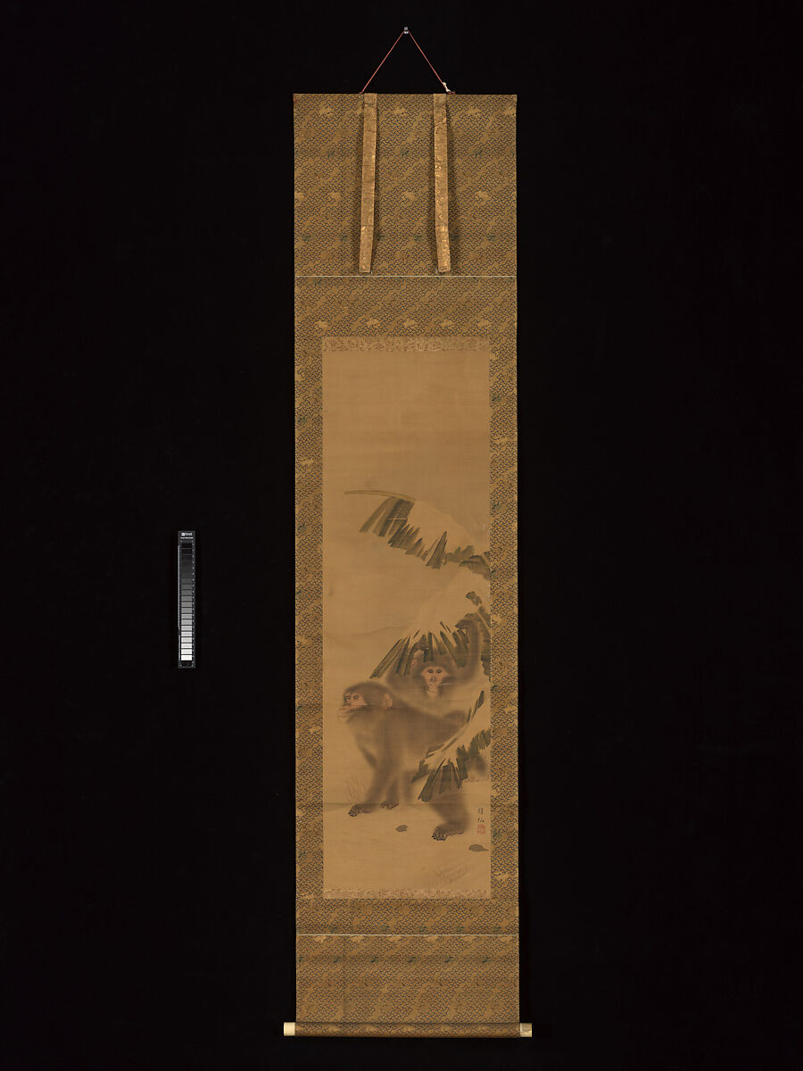 Monkeys, Mori Yūsen (Japanese, 1780–1851), Hanging scroll; ink and color on silk, Japan