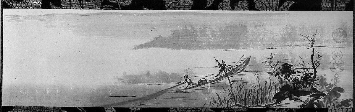 Fisherman, Kano Tan&#39;yū (Japanese, 1602–1674), Hanging scroll; ink on paper, Japan 