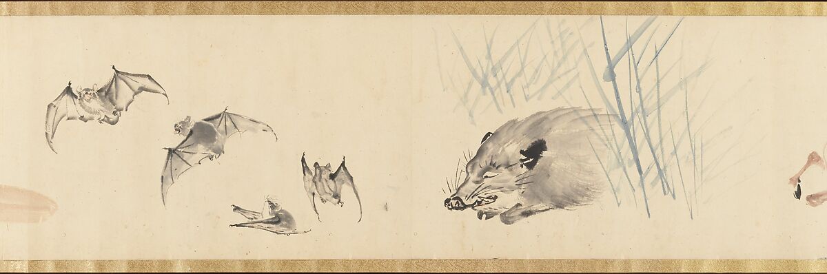 Sketches of Birds and Animals, Kawanabe Kyōsai 河鍋暁斎 (Japanese, 1831–1889), Handscroll; ink on paper, Japan