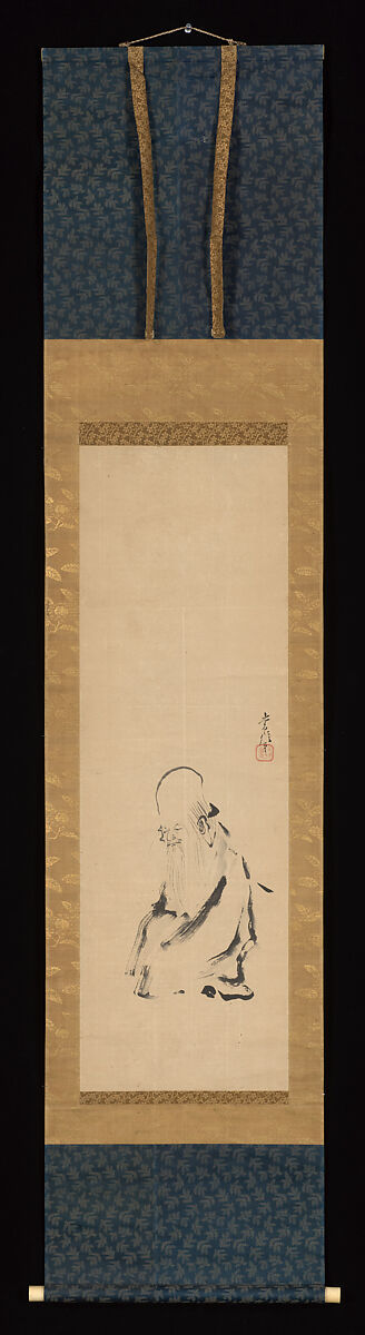 Painting of Jurōjin, Kano Tsunenobu (Japanese, 1636–1713), One of a triptych of hanging scrolls; ink and color on paper, Japan