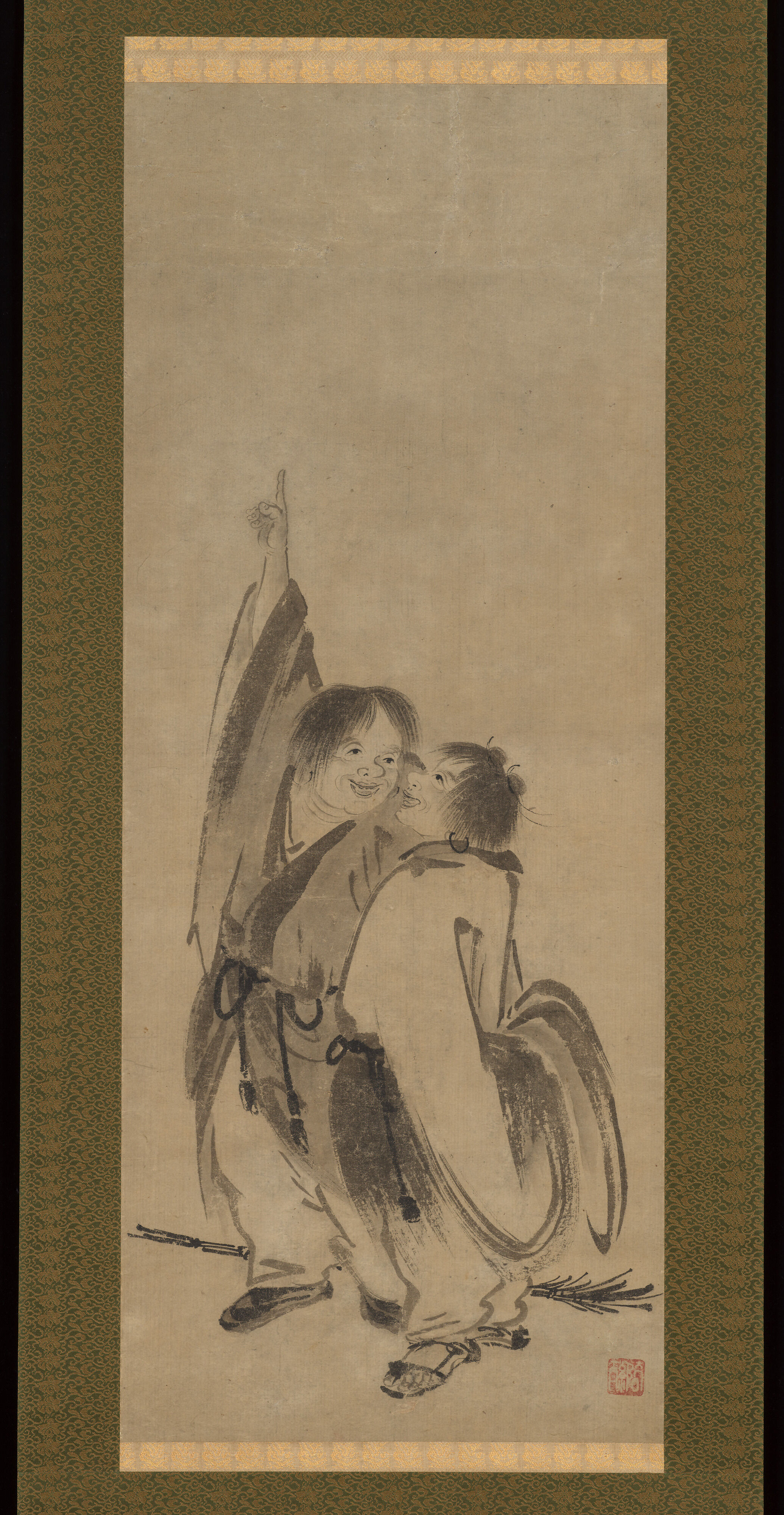 Style of Kenkō Shōkei 賢江祥啓 - Hanshan and Shide - Japan - The