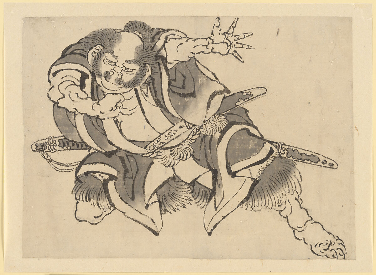 Sakata Kintoki, Attributed to Katsushika Hokusai (Japanese, Tokyo (Edo) 1760–1849 Tokyo (Edo)), Ink on paper, Japan 