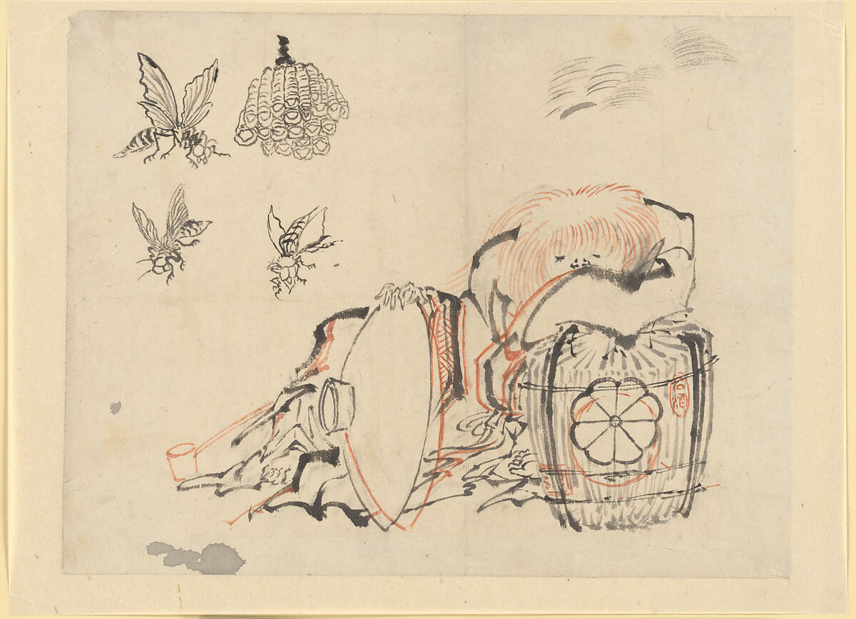 Shōjō, Attributed to Katsushika Hokusai (Japanese, Tokyo (Edo) 1760–1849 Tokyo (Edo)), Ink and color on paper, Japan 