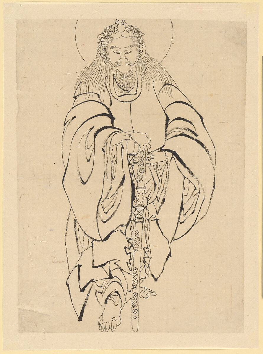 Yamato Takeru no Mikoto, School of Katsushika Hokusai (Japanese, Tokyo (Edo) 1760–1849 Tokyo (Edo)), Ink on paper, Japan 